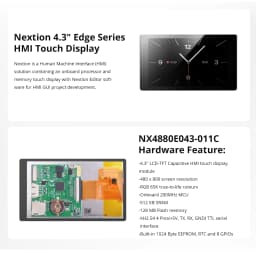 NEXTION NX4880E043-011C 4.3" Edge Series HMI Touch Display LCD-TFT Capacitive Screen Panel Module Built-in RTC Without Enclosure