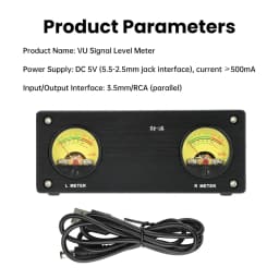 DC 5V Xz-U6 VU Meter Audio VU Meter with 3.5mm/RCA Connectors High Precision Meter Audio Level Indicator