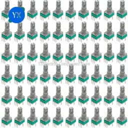 100PCS RK097 15mm Shaft Precision Logarithmic (Audio Taper) Potentiometer Vertical Single Turn D-Axis A5K A50K A100K A500K