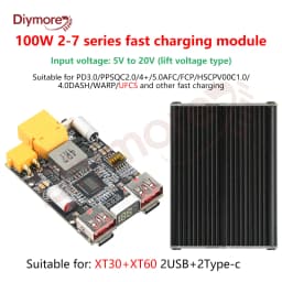 2-7S DC 5-20V 100W Fast Battery Charger Module PD Decoy Lithium Battery Charger Support PD2.0/3.0/3.1 PPS FCP QC2.0/3.0/3.0+ SCP