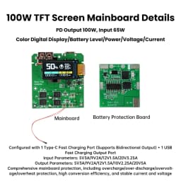 PD100W Rapid Charging Module 4S Battery Protection Board TFT Colour Screen Digital Display Portable Power Bank DIY Module