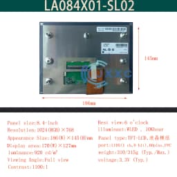 8.4 inch LA084X01-SL02 LA084X01-SL03 LA084X01-SL01 For Jeep Grand Cherokee Uconnect 2018-2020 LCD With Touch Screen Display