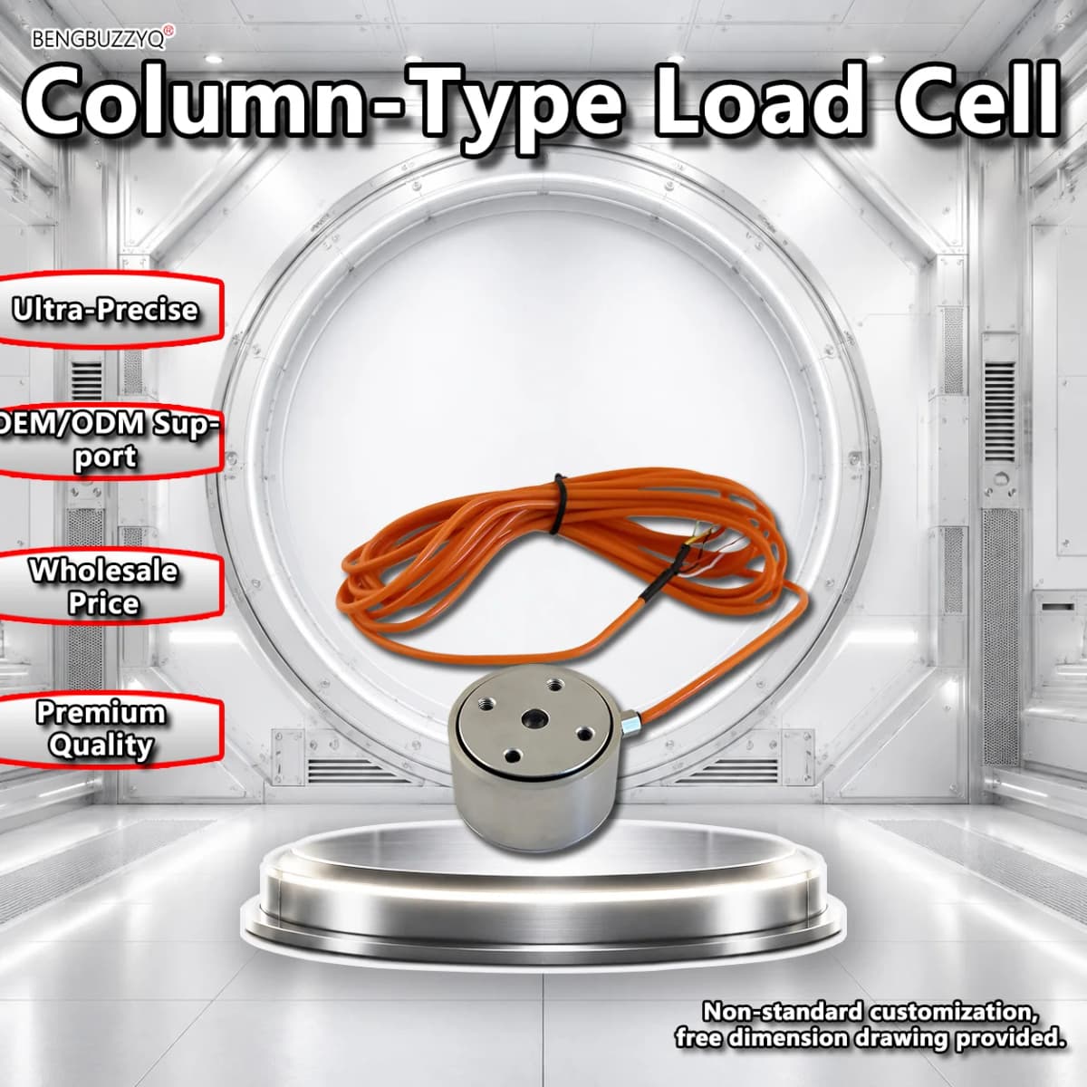 High Precision Flat Column Load Cell 5kg 10kg 50kg 100kg 500kg 1T 2T Pressure Sensor Compression Weighing Transducer