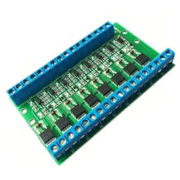 8-Channel Opto-Isolated MOSFET Driver Module DC 3.7-27V 10A Per Channel, PWM 3-20V Input, 0-20kHz, for PLC Signal Amplification