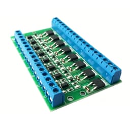 8-Channel Opto-Isolated MOSFET Driver Module DC 3.7-27V 10A Per Channel, PWM 3-20V Input, 0-20kHz, for PLC Signal Amplification