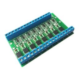8-Channel Opto-Isolated MOSFET Driver Module DC 3.7-27V 10A Per Channel, PWM 3-20V Input, 0-20kHz, for PLC Signal Amplification
