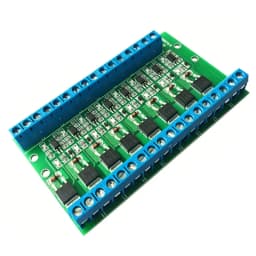 8-Channel Opto-Isolated MOSFET Driver Module DC 3.7-27V 10A Per Channel, PWM 3-20V Input, 0-20kHz, for PLC Signal Amplification