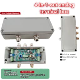 Industrial Load Cell Amplifier & Signal Converter for 1-8pcs 350Ω Bridge Sensors, Voltage/Current (0±5V, 0±10V, 0-5/10V, 4-20mA)