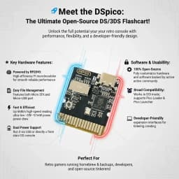 2PCS New DSpico Open Source R4 Alternative with Type-C RP2040 Supports NDS DSi 3DS