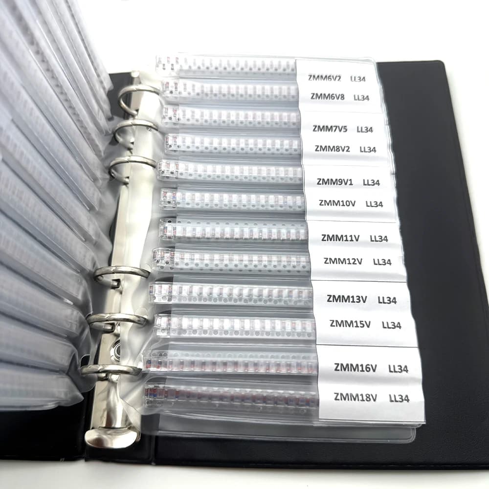 LL34 SMD Zener Diode Book LL4148 1/2W 2v-510v 34Values Package Assorted Kit 0.5W Eries Sample Book Commonly Used Sample Kit