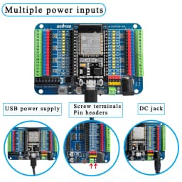 OSOYOO Breakout Board for 30-Pin or 38-Pin ESP32-WROOM/WROVER & ESP8266 NodeMCU, Not for ESP32-C/S/H/P Series