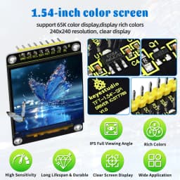 Keyestudio 1.54 inch Xiao Zhi AI Chatbot Breadboard DIY Kit For ESP32 S3 With Camera DIY Emotional Communication Learning Kit