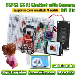 Keyestudio 1.54 inch Xiao Zhi AI Chatbot Breadboard DIY Kit For ESP32 S3 With Camera DIY Emotional Communication Learning Kit