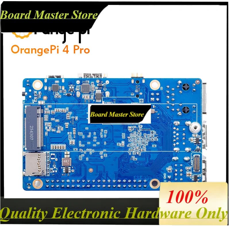 BoaMasMOrange Pi 4 Pro 4GB LPDDR5 + Power Supply Development Board Allwinner A733 Chip 3Tops NPU Wi-Fi6.0+BT5.4 M.2 M-Key Slot