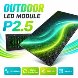 Outdoor P2.5 Full Color LED Display Module SMD RGB 3 In 1 P2.5 LED Panel 128*64 Pixel 1/16 Scan 320mm x 160mm LED Screen Module
