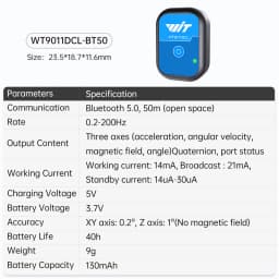 WitMotion WT9011DCL-BT50 Bluetooth 5.0 Accelerometer Gyroscope Angle Sensor Electronic Compass Magnetometer Inclinometer