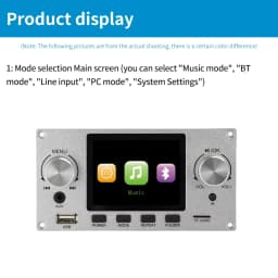 2.8 Inch TFT Color Screen Lossless Audio Decoding Board Module Amplifier Audio Player DC 4.5-5.0V Car FM Radio Module