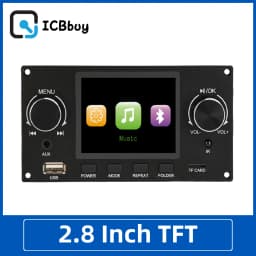2.8 Inch TFT Color Screen Lossless Audio Decoding Board Module Amplifier Audio Player DC 4.5-5.0V Car FM Radio Module