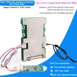 12S Li ion Battery Smart BMS with 20A 30A 40A 60A constant discharge current for 50.4V lithium bluetooth PCB