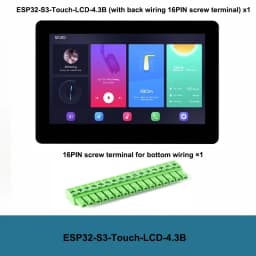 Waveshare ESP32-S3 4.3 inch IPS Touchscreen LCD HMI GUI Development Board 800×480 5-point Touch 32-bit LX7 Dual-core Processor