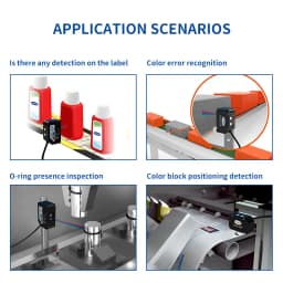 FUWEI FGS-22 Series RGB Color Mark Sensor Photoelectric Switch Color Recognition Sensor Correction Tracking for Labeling Sensor