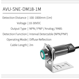 SNE-DM18 Ultrasonic Sensor High Precision High Frequency NPN PNP Analog 4-20mA 0-10V RS-485 Millimeter Ultrasonic Level Sensor