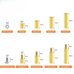 120PCS M3 Hex Standoff Spacer Kit - Brass Male Female Threaded Column + Nuts Screws Assortment for PCB Raspberry Pi Laptop Mothe