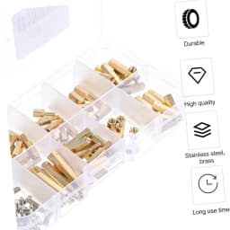 120PCS M3 Hex Standoff Spacer Kit - Brass Male Female Threaded Column + Nuts Screws Assortment for PCB Raspberry Pi Laptop Mothe