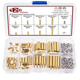 120PCS M3 Hex Standoff Spacer Kit - Brass Male Female Threaded Column + Nuts Screws Assortment for PCB Raspberry Pi Laptop Mothe