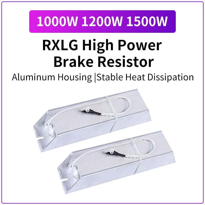 1000W 1200W 1500W RXLG Aluminum Shell Braking Resistor for Servo Frequency Converter 10R 20R 30R 40R 50R 75R 100R 150R 300R 400R