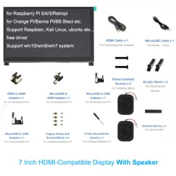 Raspberry Pi 5 7 inch IPS Touchscreen Monitor 1024X600 HDMI-compatible LCD Module Mini PC Portable Monitor for RPI 5 4B 3B+ ZERO