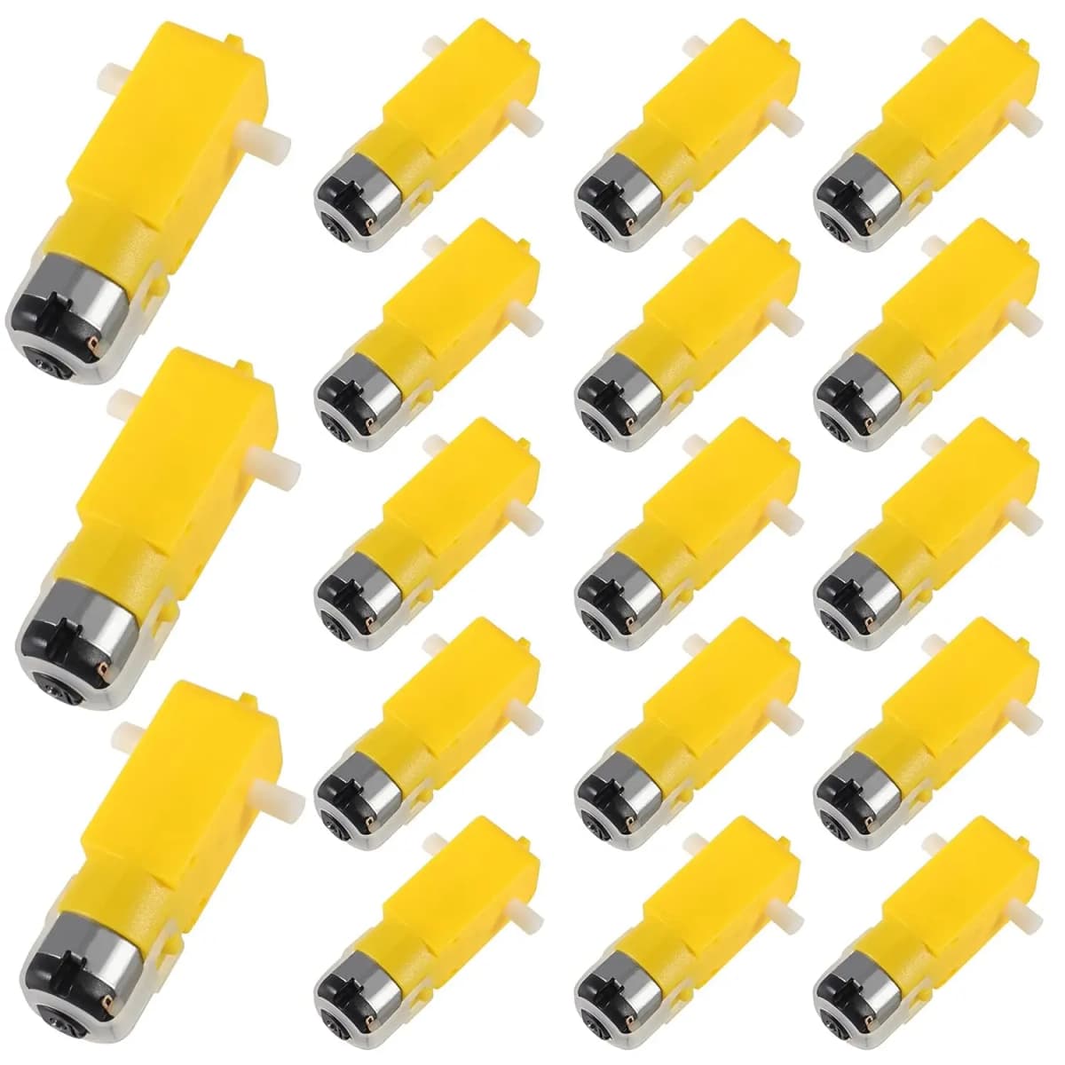 18PCS TT Motor DC Electric Gear Motor 3V-6V Gear Smart Motor Dual Shaft Intelligent Car Chassis Four Drive Car TT Robot for DIY