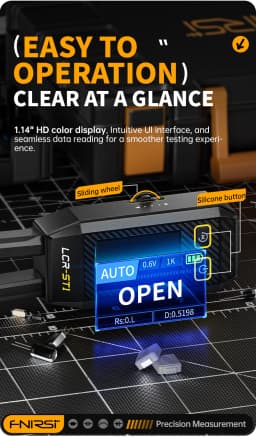 FNIRSI LCR-ST1 Smart Tweezer LCR SMD ESR Tester Resistance Capacitance Inductance Continuity Diode Test Auto Multimeter Tools