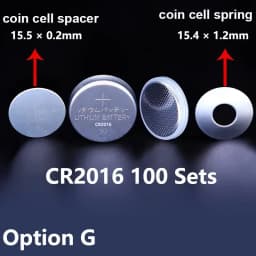 316SS Coin Cell Battery Case CR2032/CR2025/CR2016 - Stainless Steel Shell + Conical Spring, 100sets/pcs (Free Shipping)