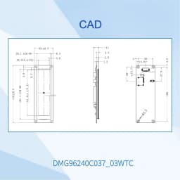 3.7 Inch Bar LCD 240*960 Pixels Resolution 16.7M Colors HMI IPS TFT LCD Display Screen Lcd Modules DMG96240C037_03W