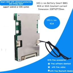 14S 58.8V Li ion battery Smart bluetooth software BMS with 20 to 60A constant current for electric scooter lipo or 18650 Battery
