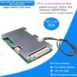 14S 58.8V Li ion battery Smart bluetooth software BMS with 20 to 60A constant current for electric scooter lipo or 18650 Battery