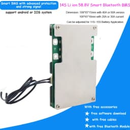 14S 58.8V Li ion battery Smart bluetooth software BMS with 20 to 60A constant current for electric scooter lipo or 18650 Battery
