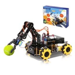 Christmas New Year Gift Smart Robot Arm Car Kit 4WD Remote Control Car for Arduino IDE Programming STEM Education Coding Kit