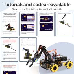 Christmas New Year Gift Smart Robot Arm Car Kit 4WD Remote Control Car for Arduino IDE Programming STEM Education Coding Kit
