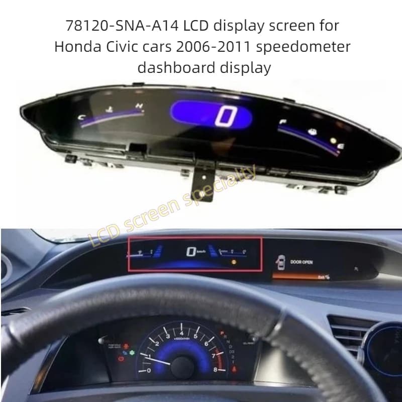 78120-SNA-A14 LCD Display Screen for Honda Civic Cars 2006-2011 Speedometer Dashboard Display