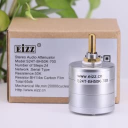 1PC EIZZ Stereo 10K 25K 50K 100K 250K 24 Steps Volume Potentiometer LOG Stepped Audio Attenuator For Hifi Audio DIY