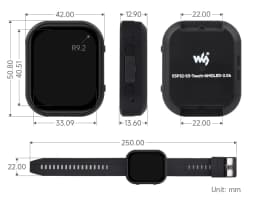 Waveshare ESP32-S3 2.06 inch AMOLED Touchscreen Development Board 410x502 ESP32 Display Support DeepSeek Arduino IDE ESP-IDF