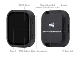Waveshare ESP32-S3 2.06 inch AMOLED Touchscreen Development Board 410x502 ESP32 Display Support DeepSeek Arduino IDE ESP-IDF