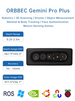 ORBBEC ASTRA Pro 3D Depth Camera 0.6-8M Range For AI Robotics Drones Development Face Recognition
