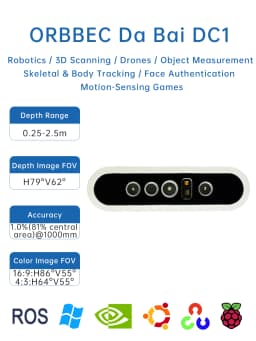ORBBEC ASTRA Pro 3D Depth Camera 0.6-8M Range For AI Robotics Drones Development Face Recognition