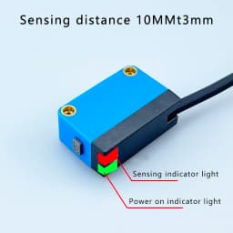 Mark Sensor Optical Sensor Color Marking Label Contrast Sensor Simple Easy Use 12-24V DC NPN PNP Sensing Distance 10mm