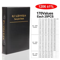 Resistor Kit 1% FR-07 170 Values SMD Book Resistor Assortment Kit 0201 0402 0603 0805 1206 0R-10M Smd DIY Sample Book
