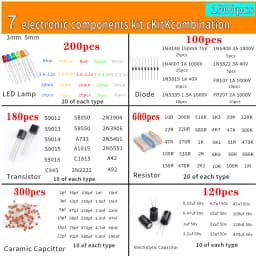 1500pcs Electronics Component Assortment Kit Capacitors Led Diode Rectifier Resistor Transistor For Arduino DIY Project