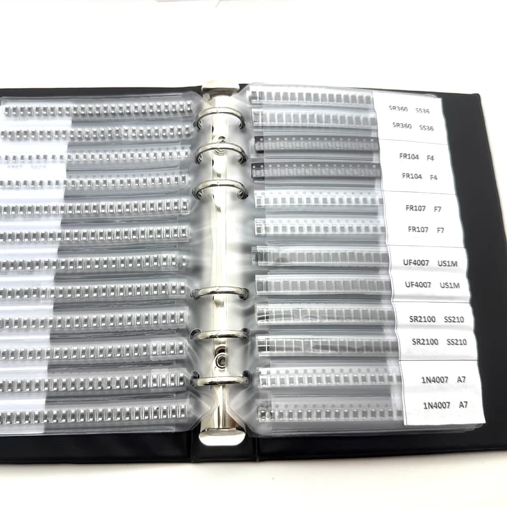 Rectifier Diode Sample Book SMD SMA Assortment Kit 33 Values Schottky Diodes M1 M4 M7 SS12 SS14 SS16 SS24 SS34 SS36 SS110 SS210